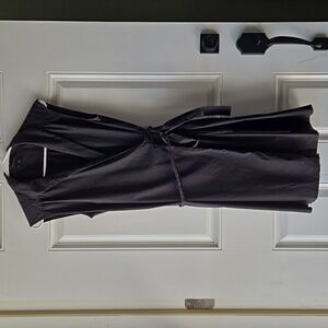 Theory Black Sleeveless Wrap Midi Dress